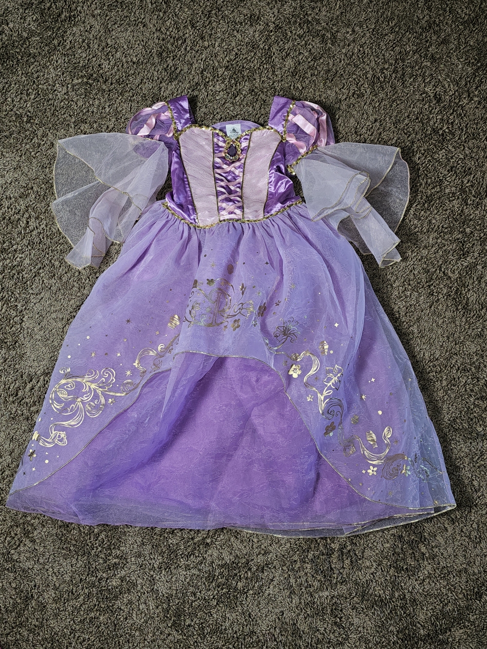 Disney Store Rapunzel Costume Dress Up Princess Tangled Purple Halloween SZ 7/8